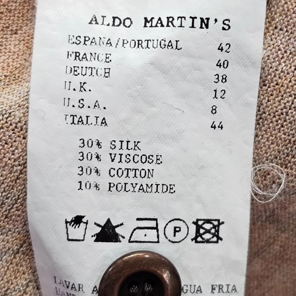 Aldo‎ Martins Fine Silk Multicolor Lightweight Cardigan Sweater Women's 8 EUC - Picture 7 of 8